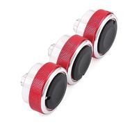 EVURU 3pcs Red Aluminium Alloy + ABS Rotary Switch AC Knob for FORD FOCUS 2/3 MK2/3 Sedan/Hatchback/Mondeo/S-MAX, Manual Operation