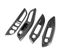 EVURU 4 Pcs Car Interior Door Window Panel Glass Lift Switch Button Cover Trim Sticker Accessories Fit For Ford Focus 3 MK3 2015-2018 Switch Panel Frame Trim (Size : Carbon Fiber Pattern)