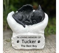 EVURU EVURUPersonalized Resin Pet Cremation Urn For Cat, Custom Pet Cat Ashes Urns, Cat Memorial Keepsake Urn Gift, Engraved With Name And Date