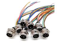 EVURU GX12 GX16 Butt Joint 2/3/4/5/6/7/8/9/10 Pins Waterproof Aviation Plug Socket Connector With 18cm Wire Cable Connector Air Plug (Color : Silver, Size : GX16_MALE INSERT_8P)