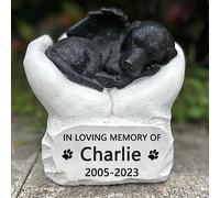 EVURU Personalized Resin Pet Cremation Urn For Dog, Custom Pet Dog Ashes Urns, Dog Memorial Keepsake Urn Gift, Engraved With Name And Date