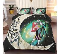 EVURUUMT Nightmare Christmas Duvet Set - Soft microfiber bedding with spooky Black Jack, single duvet cover set grinning jack-o'-lanterns and festive ghosts of the dark for a spooky Christmas vibe