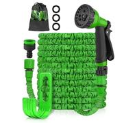 Evviee 150FT Expandable Garden Hose, Garden Hose Pipe with 3/4", 1/2" Fittings, Leakproof with 8 Function Flexible Hose Pipe, Anti-Leakage Latex Core Hosepipe (45M)