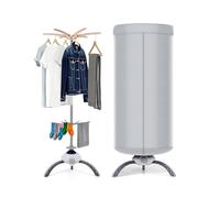 Evviee Compact Clothes Airer with Cover, 900W Portable Electric Clothes Dryer, 2-layer Heated Clothes Airer Drying Pod with 10KG Capacity, 360° Drying, Suitable for All Fabrics Drier