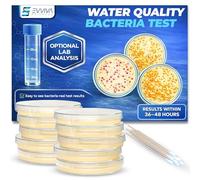 Evviva Sciences Water Bacteria Test Kit - 10 Tests for Total Bacteria, Coliforms and E. Coli. Lab-Ready Agar-Plates for Well, Tap, Pool, Hot Tub, City Water. Quick DIY Results +