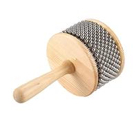 Evvmnaks 1 PCS Wooden Cabasa Children'S Teaching Instruments for Home and Kindergarten Steel Ball Hand Crank Toy