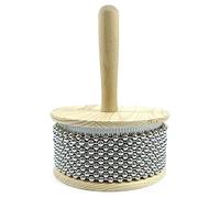 Evvmnaks 1 PCS Wooden Hand Cabasa Hand Vibrator Percussion Instrument 5.1 Inches with Metal Beads