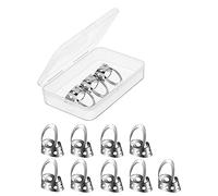 Evvmnaks 12 Pcs Guitar Finger Picks, Adjustable Metal Finger Thumb Picks for Guitar, Banjo,Silver