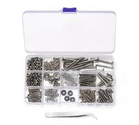 Evvmnaks 254Pcs/Lot Kit Replacement Accessories for Back Plate Mount Assortment with Storage Box for Electric Guitar DIY Tools,Silver