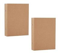 Evvmnaks 2Pcs A5 Refillable Ring Binder, A5 Kraft Paper Binder Tray A5 Kraft Paper Folders with 2 Rings to Add Loose Sheets