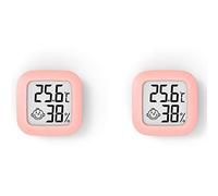 Evvmnaks 2Pcs Mini Digital Thermometer Hygrometer Indoor Room Humidity Gauge Meter LCD Display Temperature Sensor Gauge-Pink