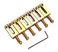Evvmnaks 6 Set Bridge Saddle for Solid Brass Electric Guitar Bridge Bridge Code String Pull String Code String Saddle (Gold)