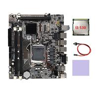 Evvmnaks H55 Motherboard Accessories Parts LGA1156 Supports I3 530 I5 760 Series CPU DDR3 Memory +I3 530 CPU+Switch Cable+Thermal Pad