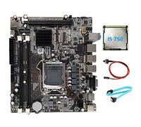 Evvmnaks H55 Motherboard LGA1156 Motherboard Supports I3 530 I5 760 Series CPU DDR3 Memory Motherboard +I5 750 CPU+Switch Cable+SATA Cable