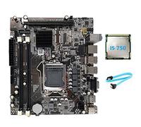 Evvmnaks H55 Motherboard LGA1156 Supports I3 530 I5 760 Series CPU DDR3 Memory Computer Motherboard+I5 750 CPU+SATA Cable