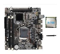 Evvmnaks H55 Motherboard LGA1156 Supports I3 530 I5 760 Series CPU DDR3 Memory Computer Motherboard+I5 750 CPU+Thermal Grease