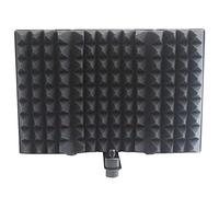 Evvmnaks Mini Microphone 3 Panels Foldable Acoustic Screen Foam Accessory Part with Stand for Recording Live Broadcast LO-PS58