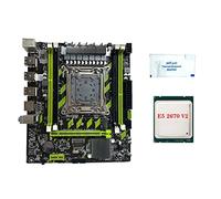 Evvmnaks PC Game Motherboard Motherboard +E5 2670 V2 CPU+Thermal Grease LGA2011 4XDDR3 RECC RAM Slot M.2 NVME PCIE X16 6XUSB2.0 SATA3.0