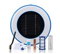 Evvmnaks Solar Pool Ionizer Copper Silver Ion Swimming Pool Purifier Algae Resistance Lower Chlorine Outdoor Swim Purifier(White)