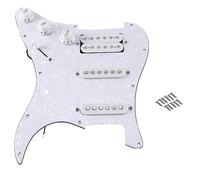 Evvmnaks ST SQ Electric Guitar Loaded Prewired Electric Guitar Pickguard Pickup Assembly White Pearl