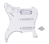 Evvmnaks ST SQ Electric Guitar Loaded Prewired Electric Guitar Pickguard Pickup Assembly White Regular