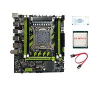 Evvmnaks X79G LGA2011 Game Motherboard+E5 2670 V2 CPU+Thermal Grease+SATA Cable 4XDDR3 RAM Slot M.2 NVME PCIE X16 USB2.0 SATA3.0