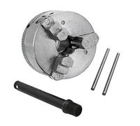 Evvmnaks Z011 Mini Drill Chuck Zinc Alloy Manual Self-Centering Metal 3-Jaw Lathe Chuck Clamp Metal with for CNC Lathe Machine Tool