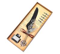 EVWGNPQRV Chinese calligraphy brush, Calligraphy Feather Pen Set With Ink And 5 Replacement Nibs In Multicolor(D)