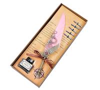 EVWGNPQRV Chinese calligraphy brush, Calligraphy Feather Pen Set With Ink And 5 Replacement Nibs In Multicolor(B)