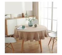 EVWGNPQRV Ruffle Tablecloth Lace, Cotton Washable Round Ruffle Tablecloth Multicolor Various Sizes For Holiday Dinner Party(Color 4,150x150cm)