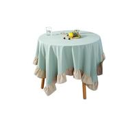 EVWGNPQRV Ruffle Tablecloth Lace, Cotton Washable Round Ruffle Tablecloth Multicolor Various Sizes For Holiday Dinner Party(Color 5,150cm round)