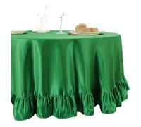 EVWGNPQRV Ruffle Tablecloth Lace, Ruffle Tablecloth Multicolor Multiple Sizes Rectangle Farmhouse Tables Skirt Kitchen Dining(Color 10,Diameter 150cm)