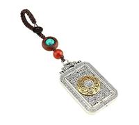 EVWGNPQRV Vintage Keychain Pendants Charms, 6 Character Truth Pendant Necklace And Rotatable Car Keychain Silver Multicolor(Black)