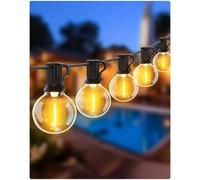 EVXFG Outdoor Garden String Lights Mains-Powered - 15M Festoon Lighting Gazebo Lights Outside Waterproof Electric LED G40 Bulb Shatterproof Pergola Patio Backyard Porch Terrace Indoor Partylight