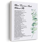EVXID Memorial Canvas Poster Painting Wall Art, When Tomorrow Starts Without Me Poetry Print Artwork Framed Ready to Hang for Home Office Decor 12 x 15 inch