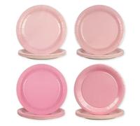 EVYIENEN 48 Pcs Dusty Pink Paper Plates,7 Inch Gradient Light Pink Dessert Plates for Farmhouse Wedding Celebration Gathering Party Decorations,Pack of 4 Colors