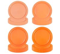 EVYIENEN 48 Pcs Orange Paper Plates,9 Inch Gradient Orange Dessert Plates for Fall Thanksgiving Wedding Celebration Gathering Party Decorations,Pack of 4 Colors
