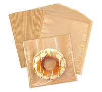 EvYoMai Heat Sealable Bakery Bags with Window, 100 Pack 7x7.5 Inches Cookie Bags Kraft Paper Greaseproof Pastry Bags with Clear Front for Baked Goods Packaging (Brown-100PCS)