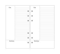 EvZ A6 Refill Cornell Paper, 6 Holes Ring Binder Filler for 7 Inches Refillable Journal Notebook Diary Organizer Planner Inserts, 80 Sheets / 160 Pages