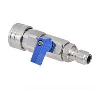Evzvwruak 1 Piece High Pressure Washer Ball Valve Kit 3/8 NPT Quick Connector 4500 PSI Silver&Blue Metal for Power Washer Hose