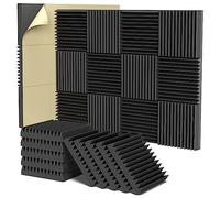 Evzvwruak 2X12X12inch Acoustic Foam Panels, Self-Adhesive Sound Proof Foam Panels, High Density Soundproof Wall Panels Acoustic Foam Panels Self Adhesive (12 Pack)