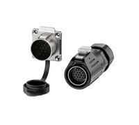 EW-LP24 Solder Female Male Socket 2 3 4 10 12 19 24 Pin Multi Core M24 Panel Connector Waterproof IP68 5-25A Power(19Pin Set)