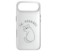 Ew Morning White Cat Sitting with Sad Face Not a Morning Cat Case for iPhone Air