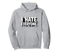 Ew People I Hate Everyone Sarcastic Introvert Humor Pullover Hoodie, Adult Unisex, Heather Grey, S