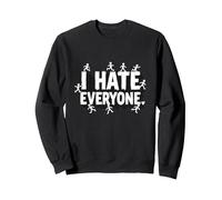 Ew People I Hate Everyone Sarcastic Introvert Humor Sweatshirt, Adult Unisex, Black, S