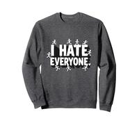 Ew People I Hate Everyone Sarcastic Introvert Humor Sweatshirt, Adult Unisex, Dark Heather Grey, XL