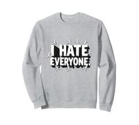 Ew People I Hate Everyone Sarcastic Introvert Humor Sweatshirt, Adult Unisex, Heather Grey, XXL