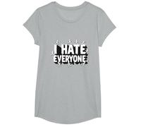Ew People I Hate Everyone Sarcastic Introvert Humor T-Shirt, Girls, Heather Grey, Medium