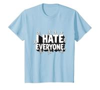 Ew People I Hate Everyone Sarcastic Introvert Humor T-Shirt, Kids, Baby Blue, 6 Years