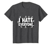 Ew People I Hate Everyone Sarcastic Introvert Humor T-Shirt, Kids, Dark Heather Grey, 8 Years